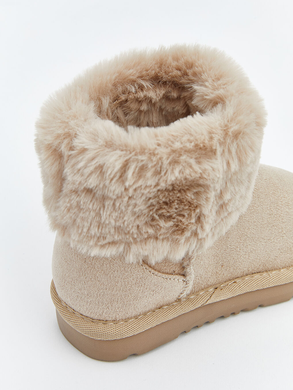 Bej Minnie Mouse Nakışlı Kız Bebek Bot-4