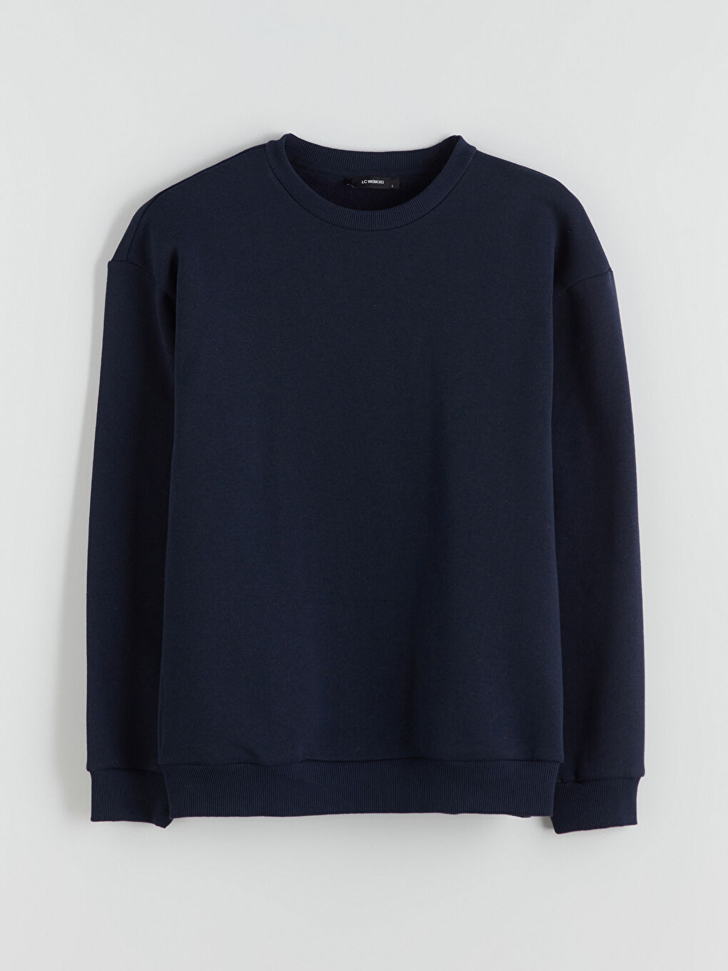 Lacivert Bisiklet Yaka Erkek Sweatshirt-4