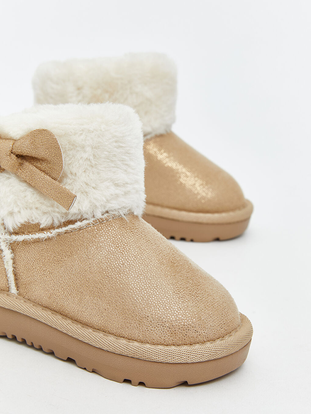 Sarı Süet Görünümlü Kız Bebek Bot-2