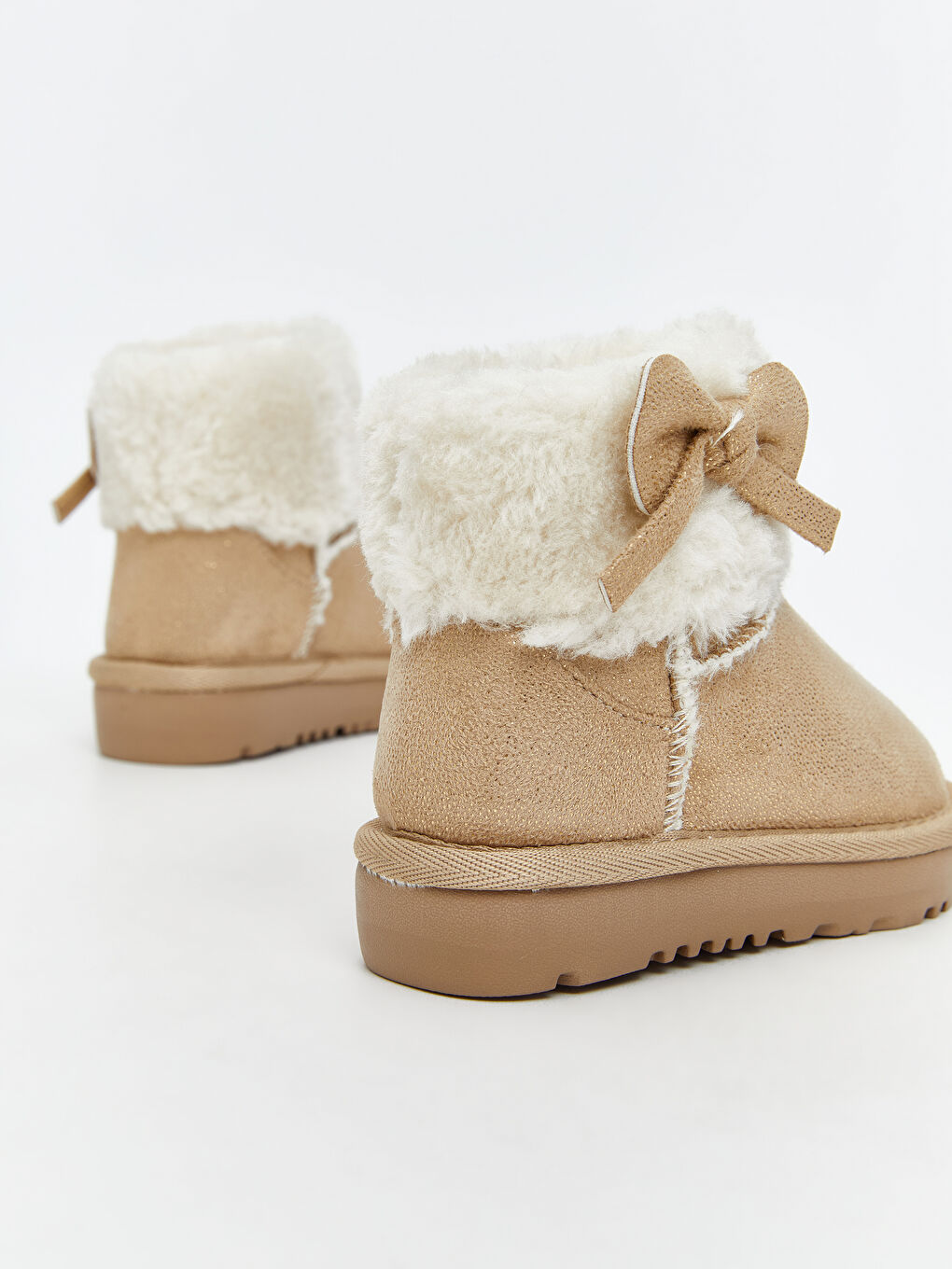 Sarı Süet Görünümlü Kız Bebek Bot-4