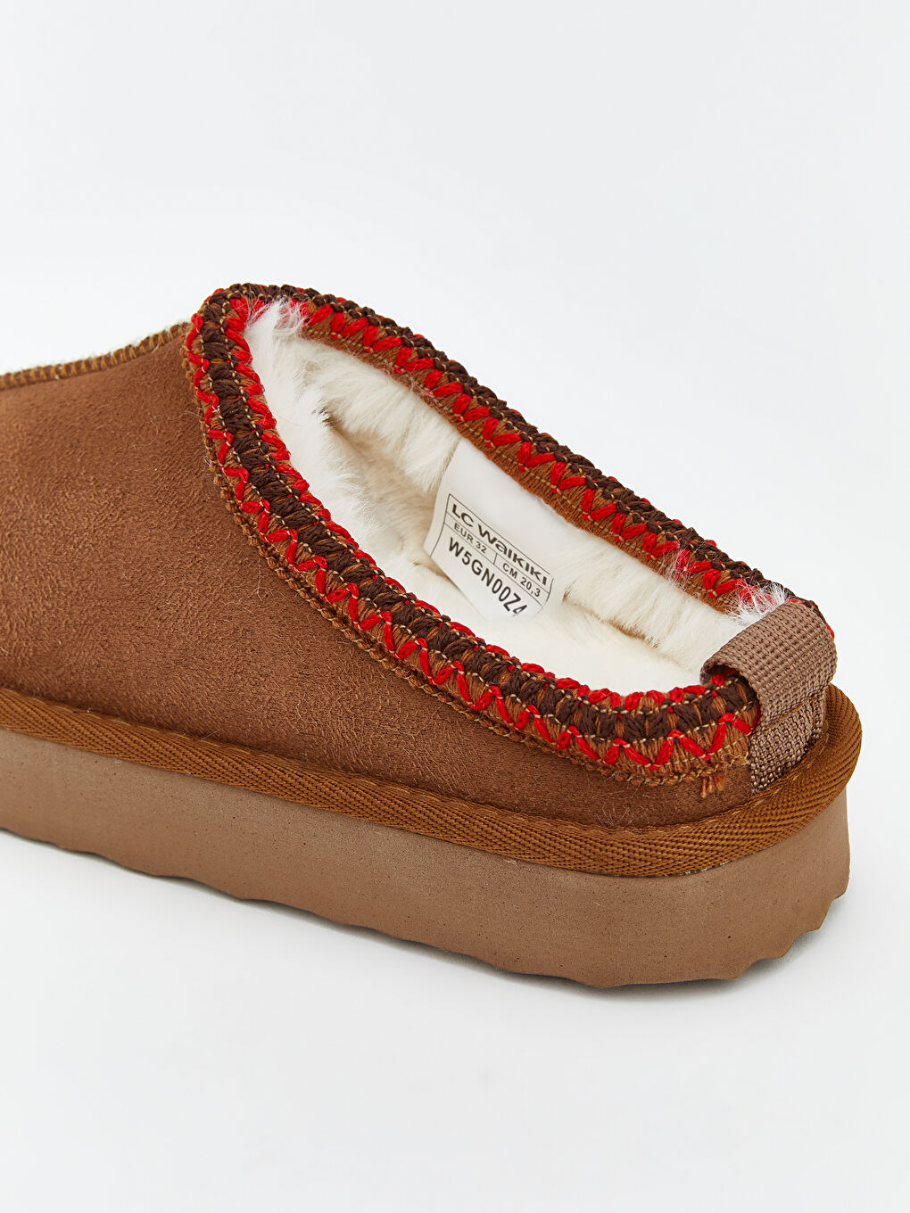 Kahverengi Süet Görünümlü Kız Çocuk Ev Ayakkabısı-4