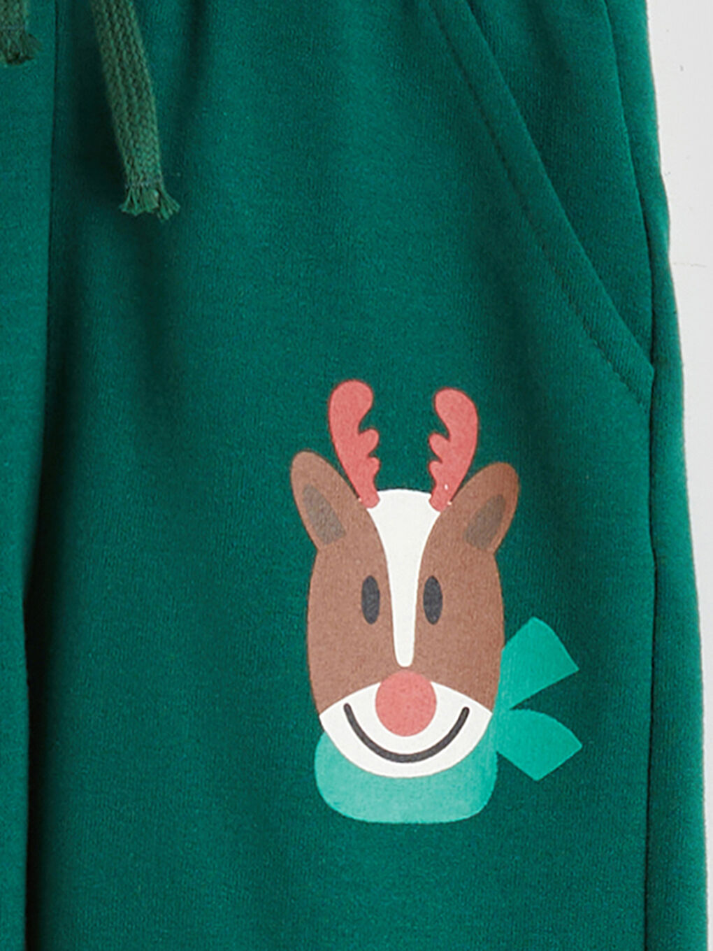 Yeşil Beli Lastikli Yılbaşı Temalı Erkek Çocuk Jogger Eşofman Altı-2