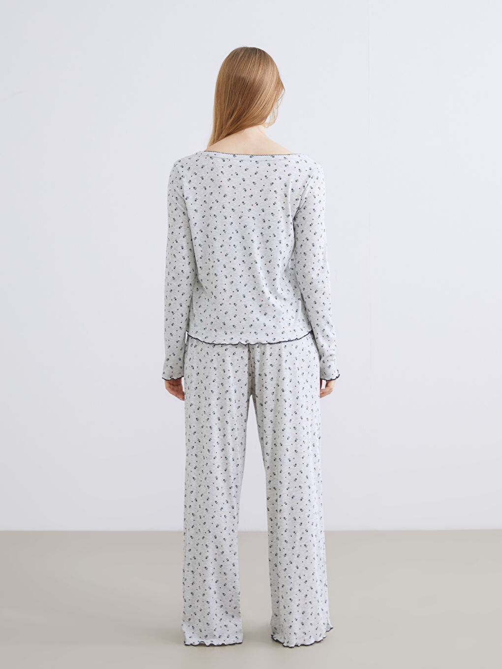 Тийнейджърка Сиво Комплект пижами-3