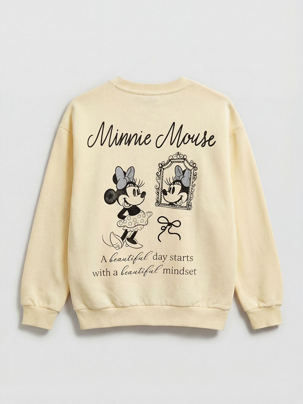 Sweat-shirt à col rond imprimé Minnie Mouse pour femme-1