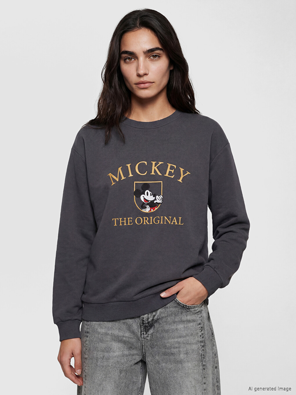 Women's Sweatshirt With Mickey Mouse Print