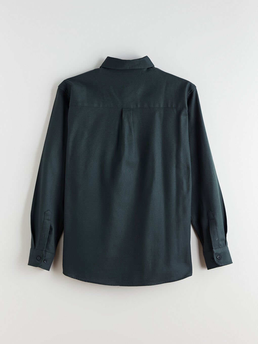 Petrol Regular Fit Uzun Kollu Armürlü Erkek Gömlek-5