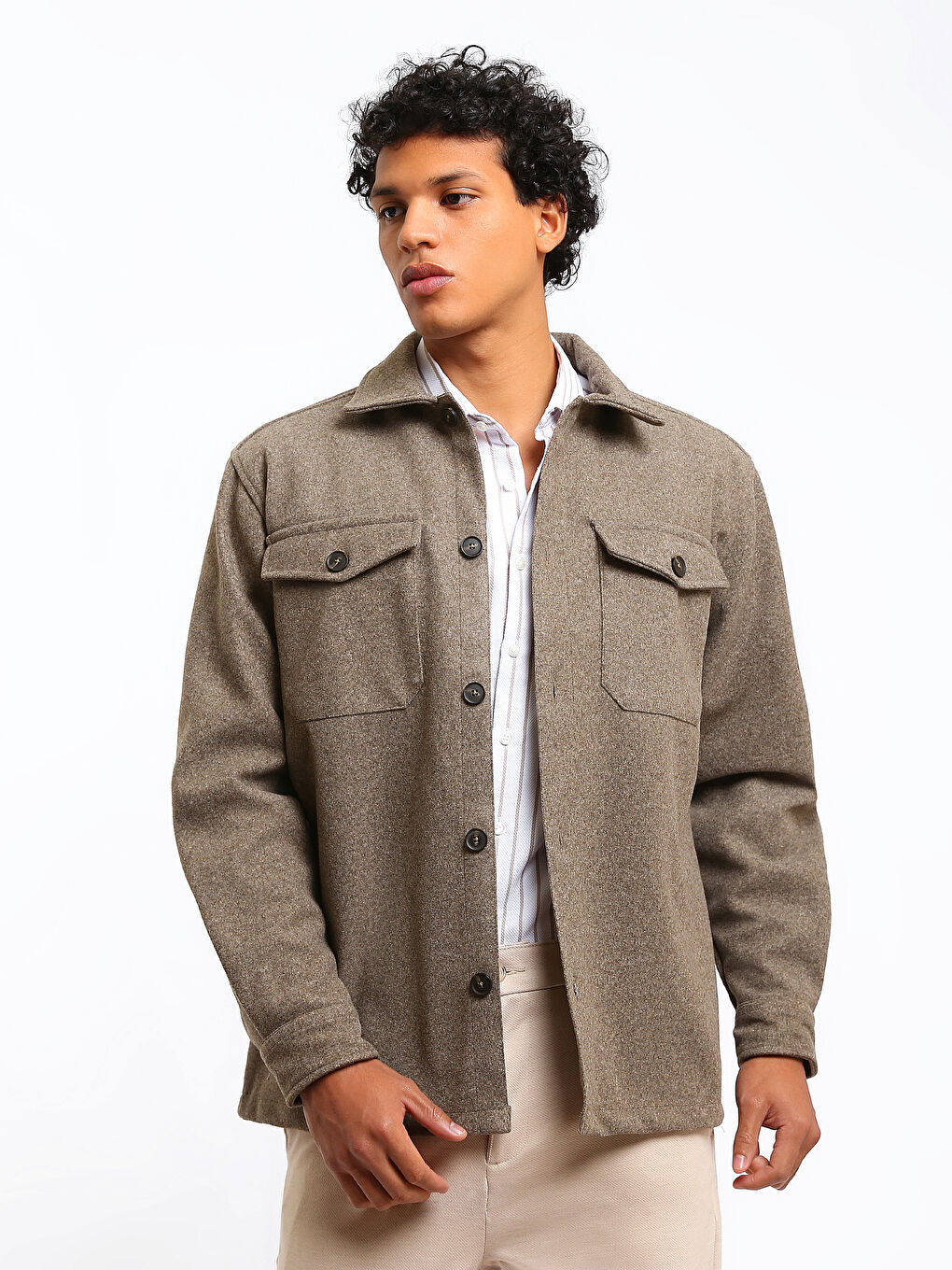 Regular Fit Long Sleeve Cachet Men's Shirt Jacket