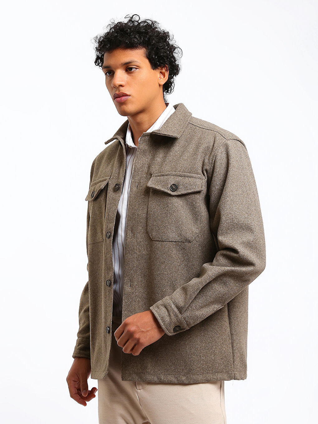 Regular Fit Long Sleeve Cachet Men's Shirt Jacket-3