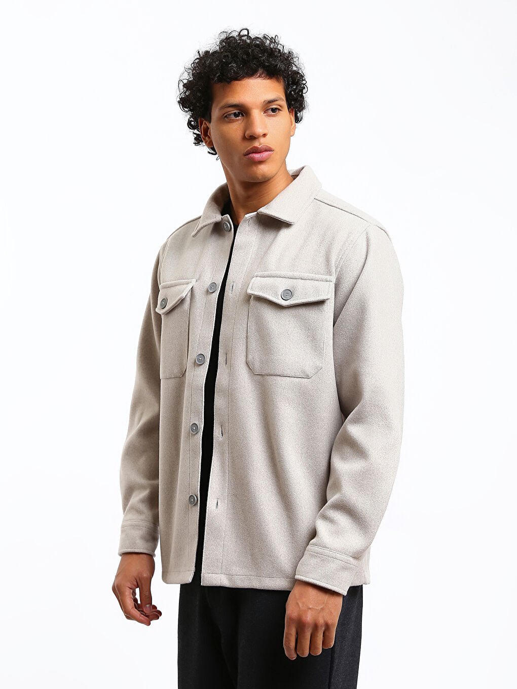 Regular Fit Long Sleeve Cachet Men's Shirt Jacket-3