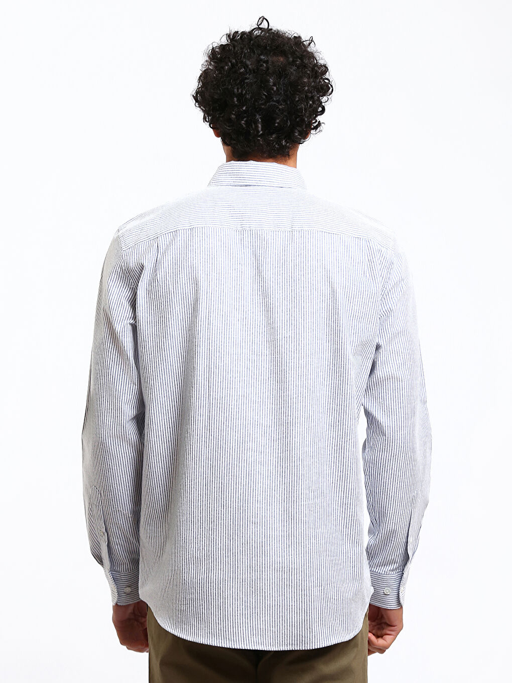 Regular Fit Long Sleeve Striped Men's Shirt-4