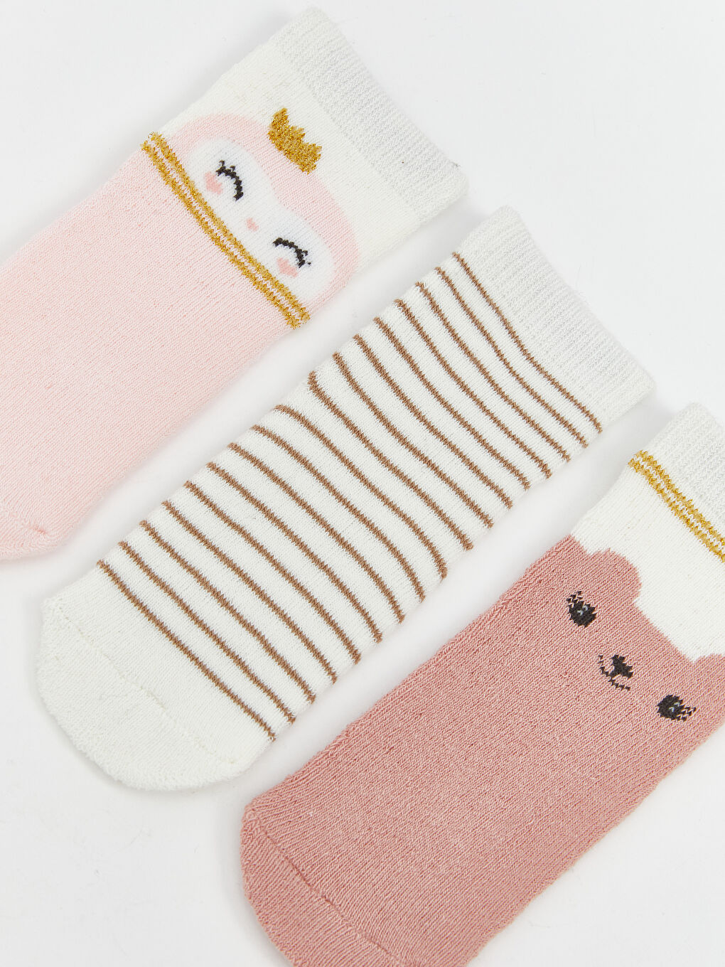 Štampane Frotirne Nazuvice za Bebe Devojčice, Pakovanje od 3-1