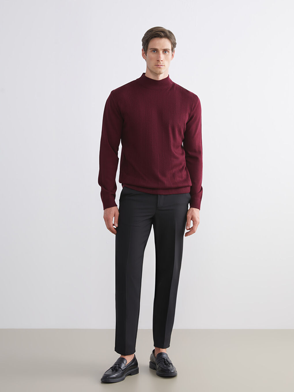 Pull-Over En Tricot Pour Hommes À Demi-Col Roulé-1