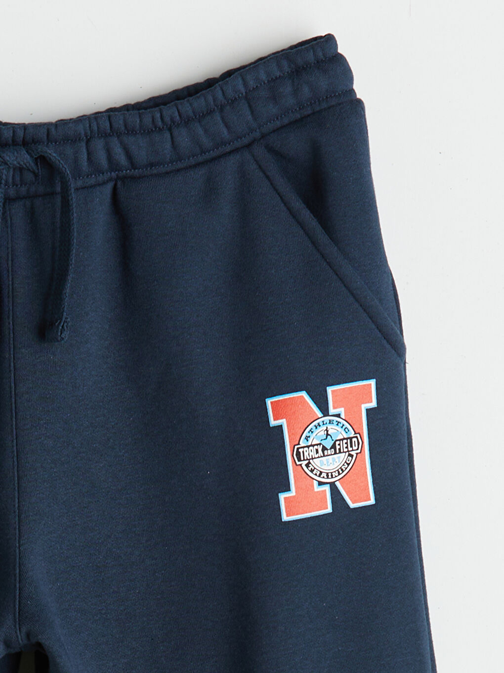 Lacivert Beli Lastikli Baskılı Kalın Erkek Çocuk Jogger Eşofman Altı-1