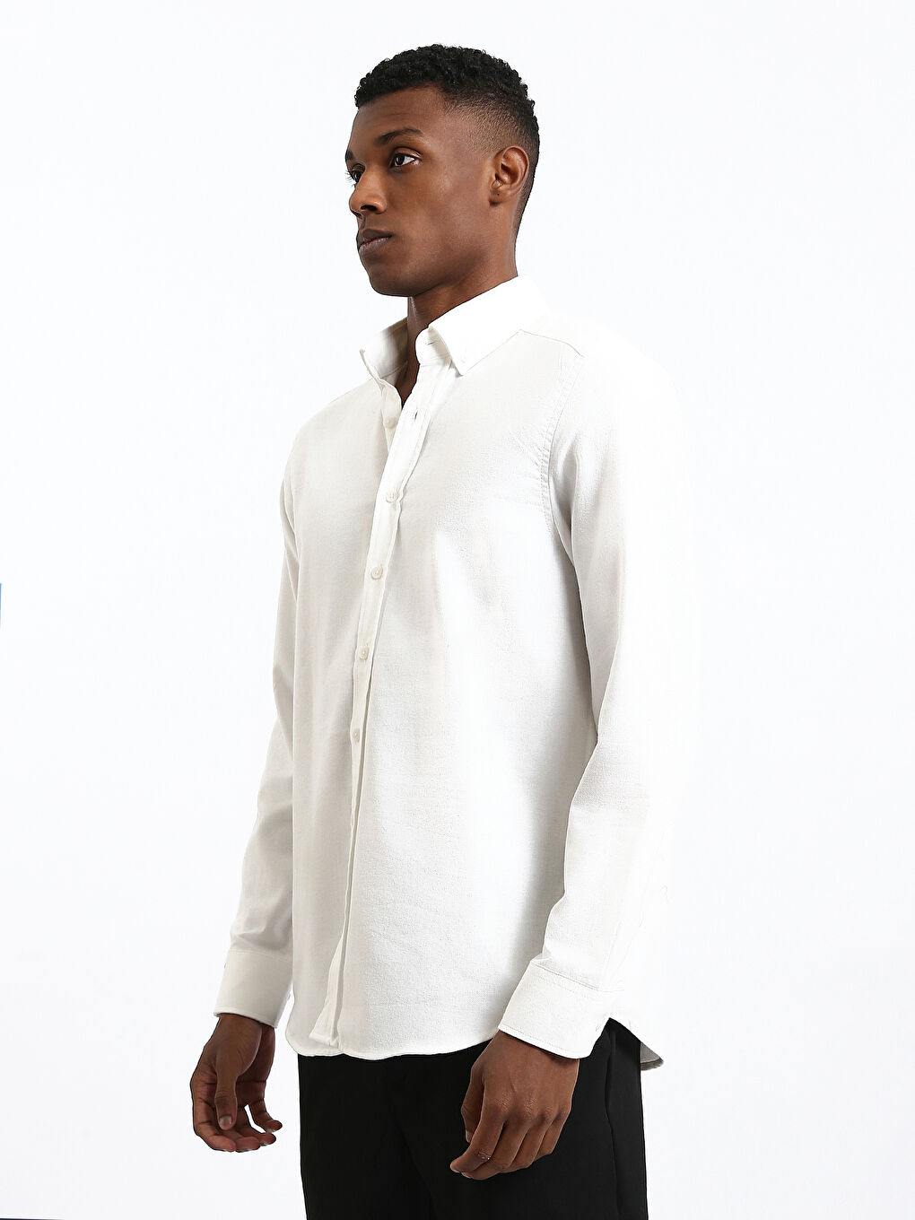 قميص فلانيل كم طويل عادي للرجال-3