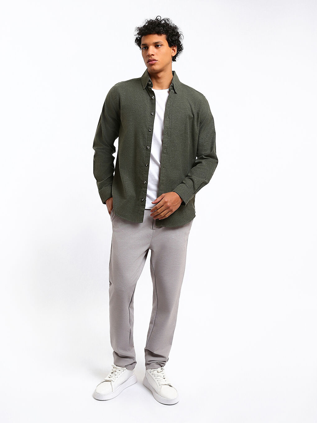 Chemise de Bûcheron à Manches Longues pour Hommes Coupe Régulière-1