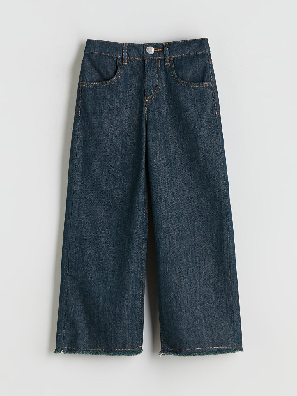 İndigo Wideleg Kız Çocuk Jean Pantolon