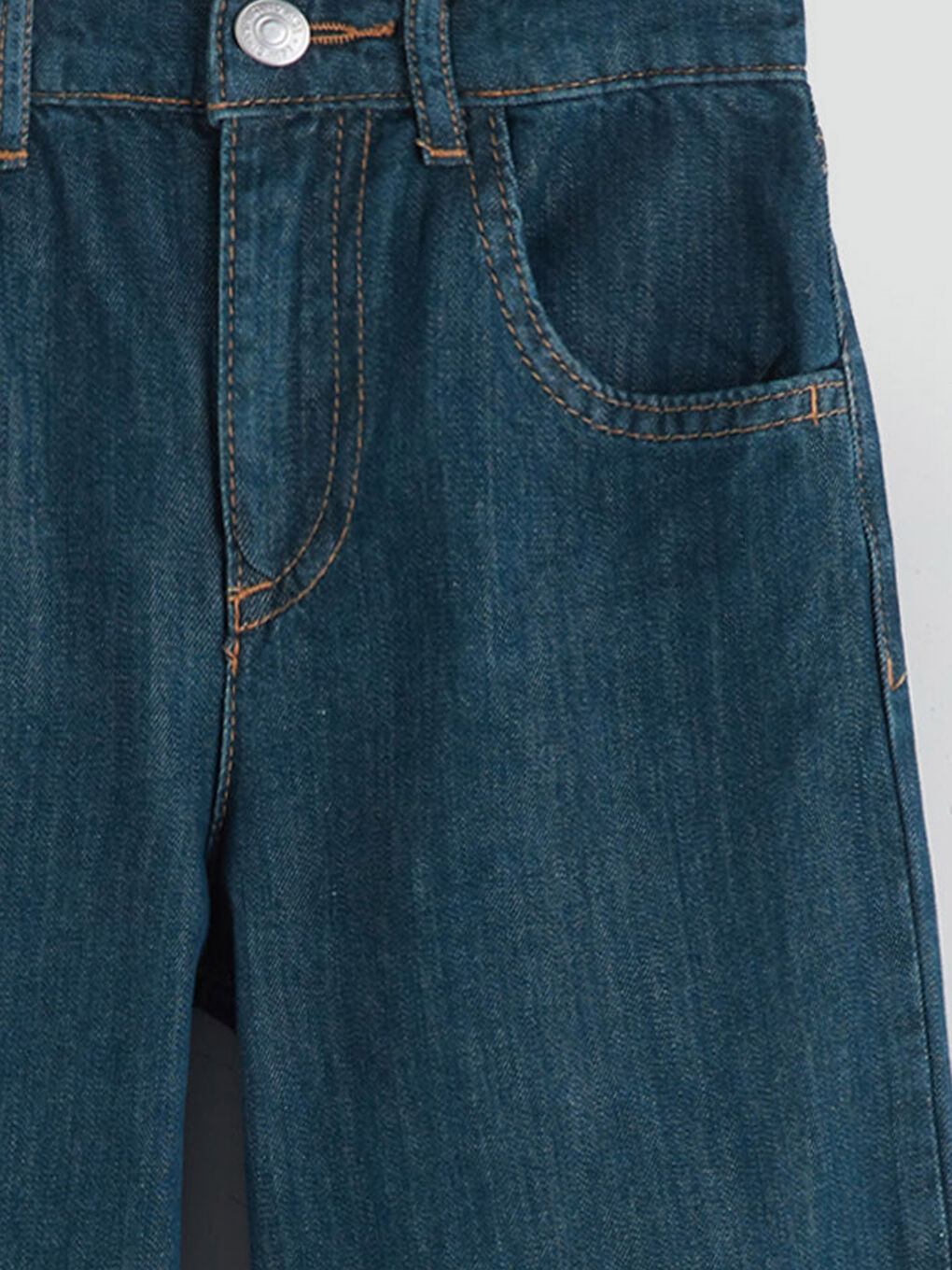 İndigo Wideleg Kız Çocuk Jean Pantolon-2