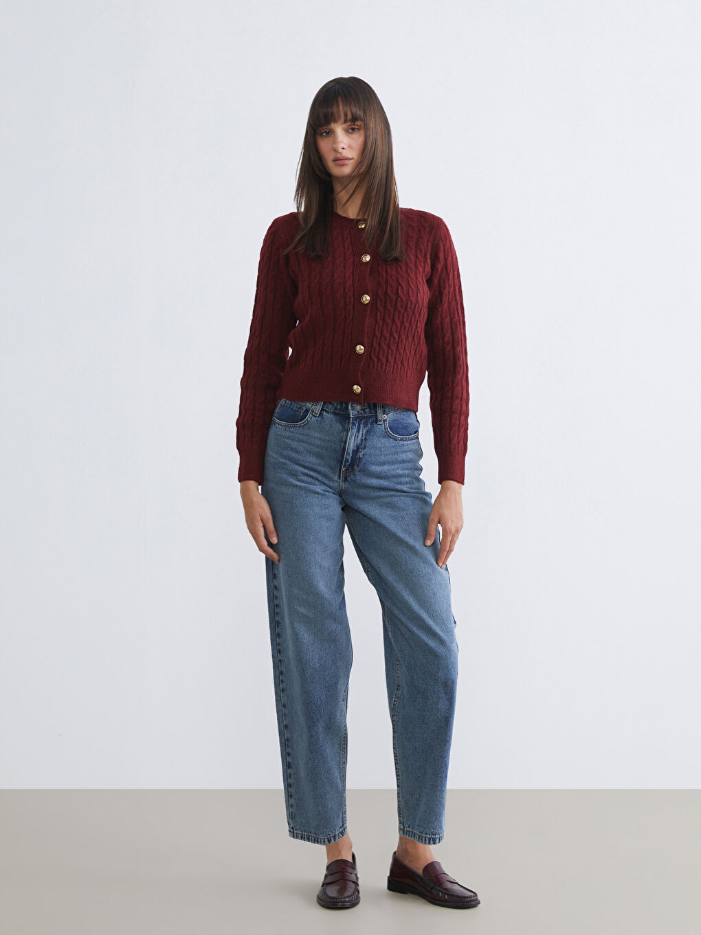 İndigo Barrel Fit Kadın Jean Pantolon