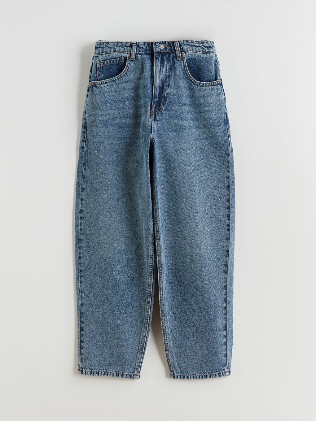 İndigo Barrel Fit Kadın Jean Pantolon-8