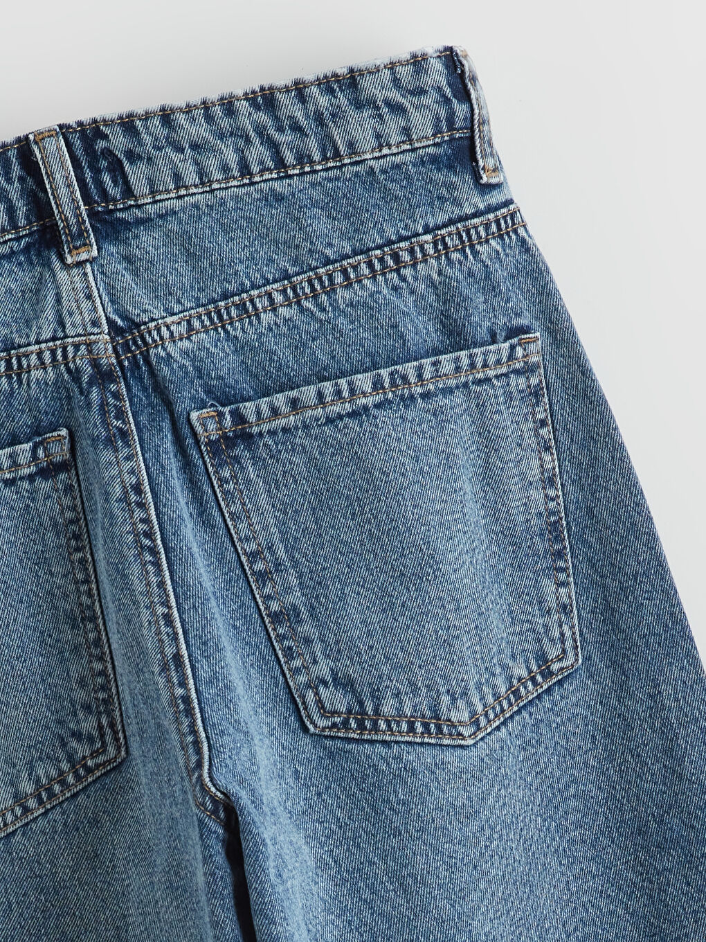 İndigo Barrel Fit Kadın Jean Pantolon-9