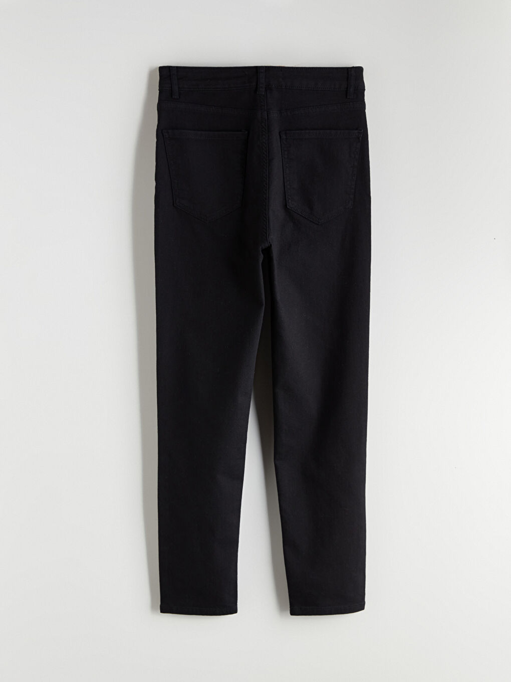 Siyah Slim Mom Kadın Jean Pantolon-5