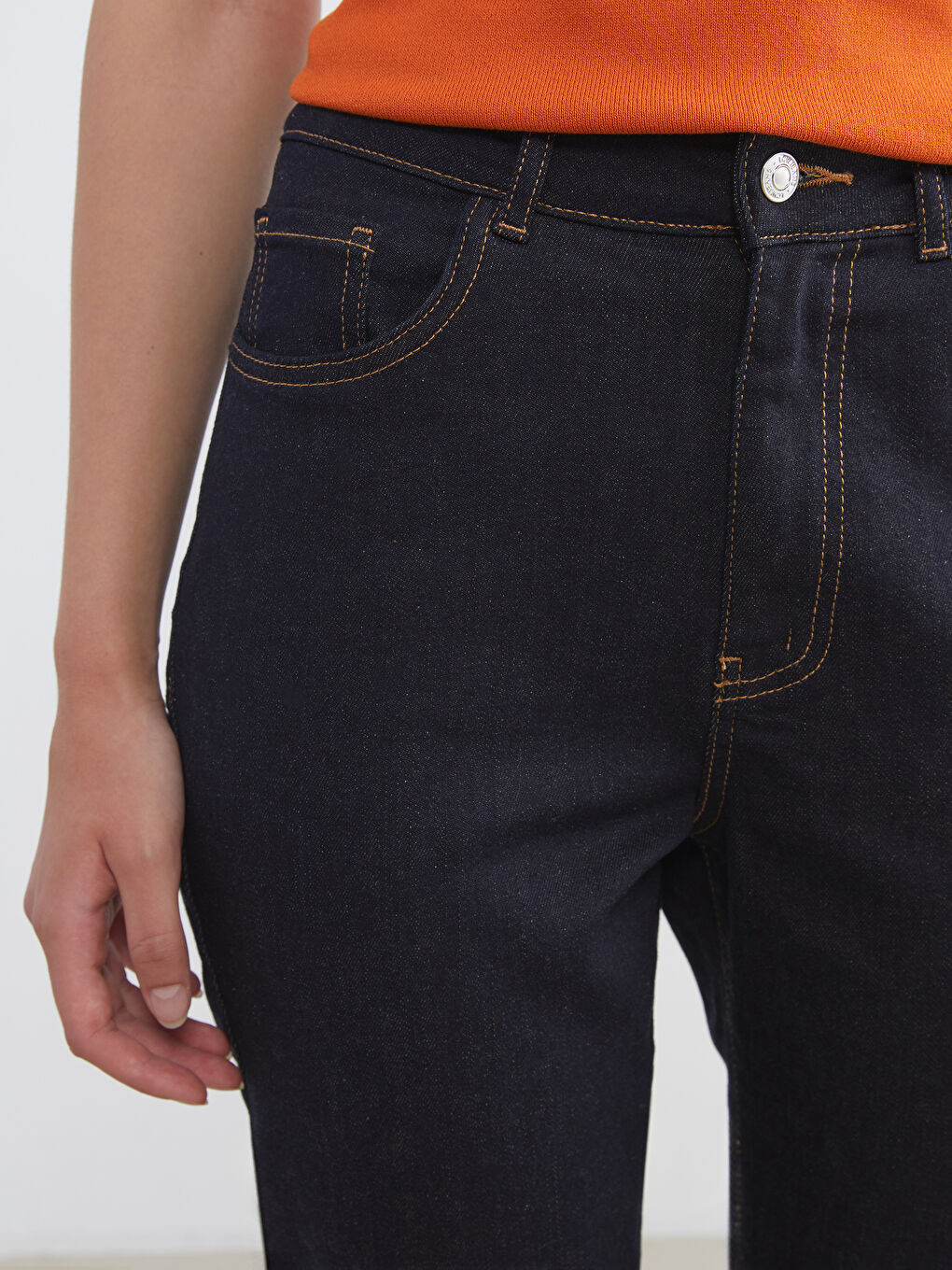 Siyah Slim Mom Kadın Jean Pantolon-2