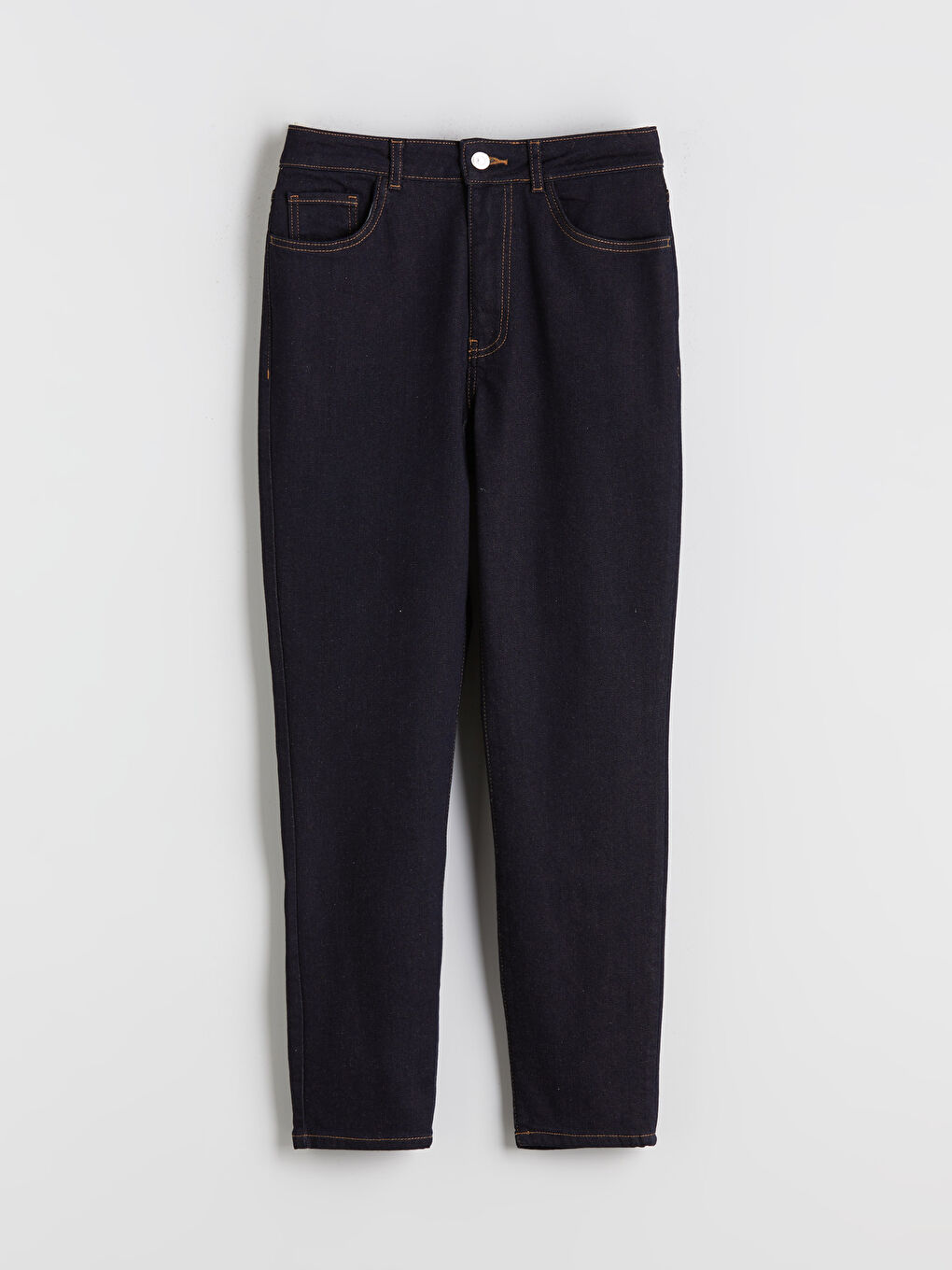 Siyah Slim Mom Kadın Jean Pantolon-4