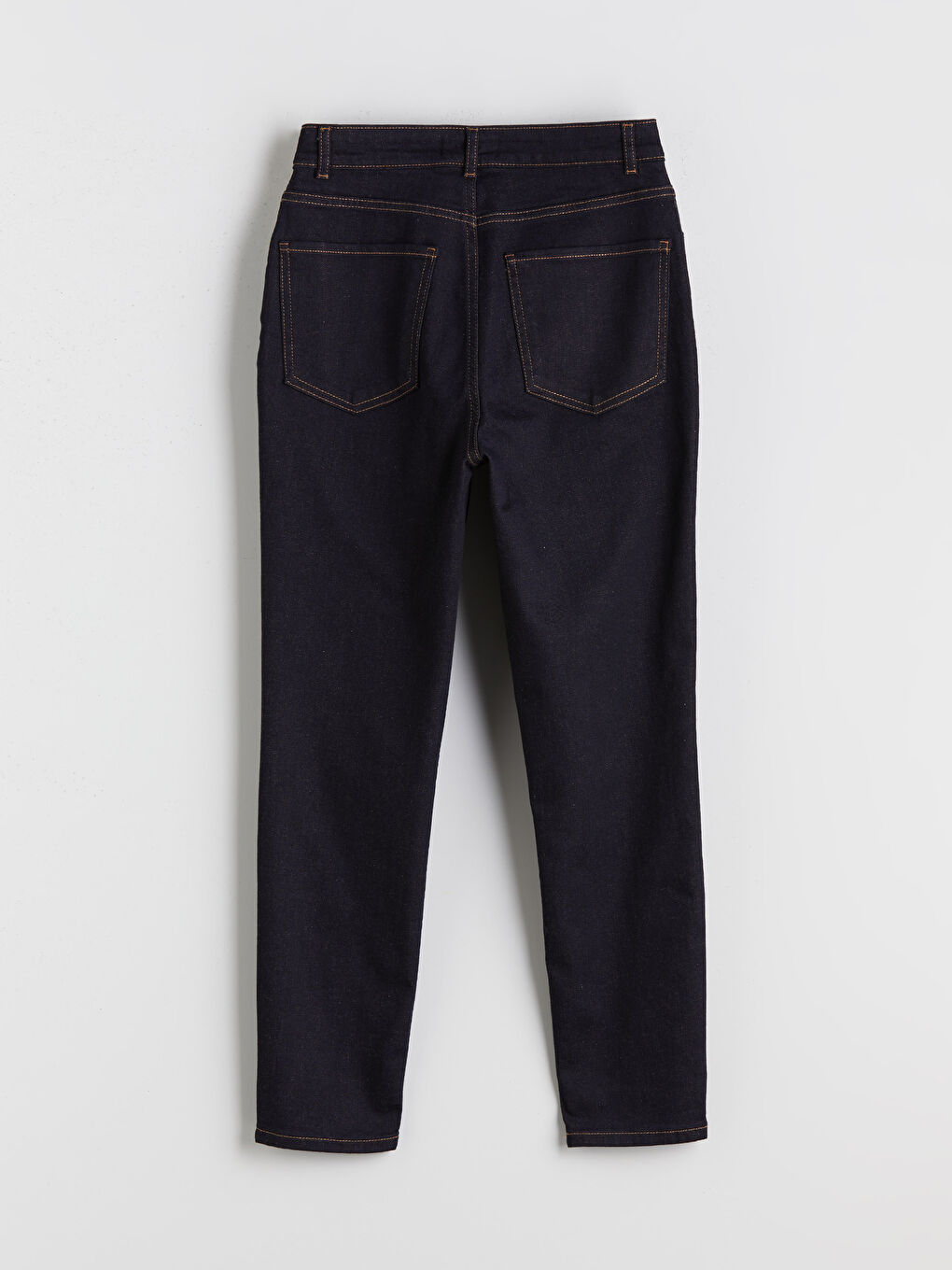 Siyah Slim Mom Kadın Jean Pantolon-5