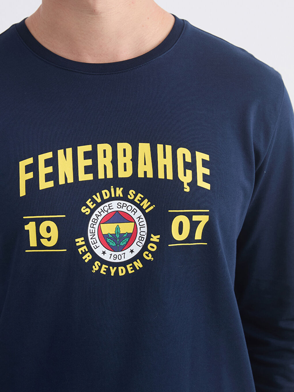 Lacivert Fenerbahçe Baskılı Erkek Pijama Takımı-2