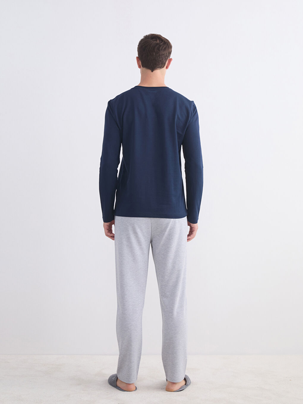 Lacivert Fenerbahçe Baskılı Erkek Pijama Takımı-3