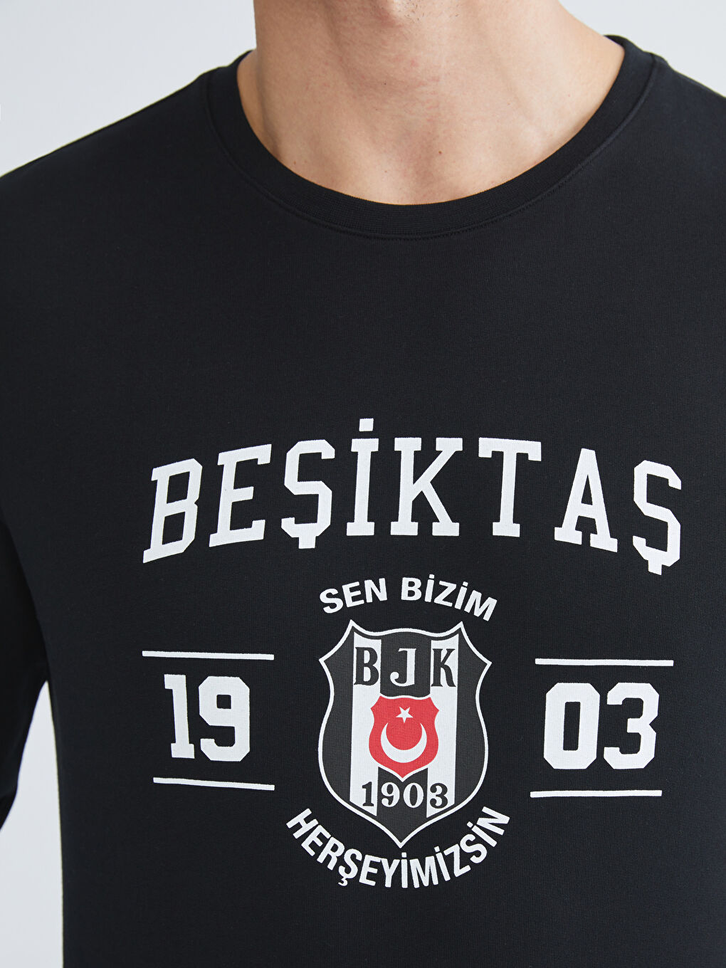 Siyah Standart Kalıp Beşiktaş Baskılı Erkek Pijama Takımı-2