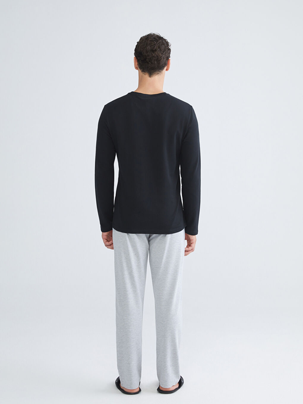 Siyah Standart Kalıp Beşiktaş Baskılı Erkek Pijama Takımı-3