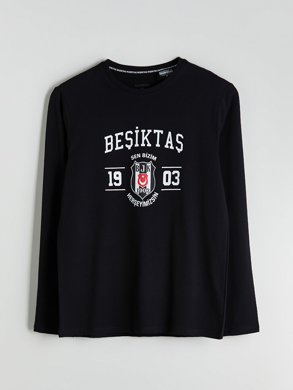 Siyah Standart Kalıp Beşiktaş Baskılı Erkek Pijama Takımı-5