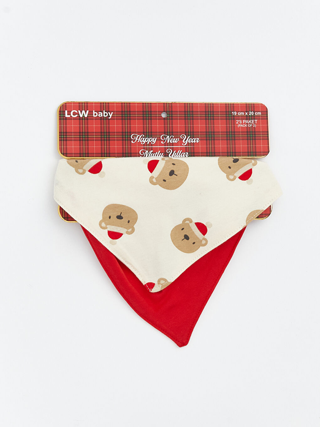 Ayıcık Baskılı Erkek Bebek Mama Önlüğü 2'li