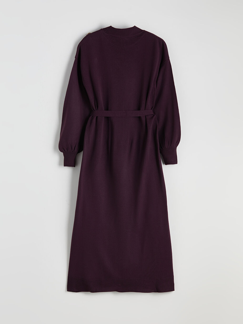 Funnel Neck Sash Knitwear Dress-5