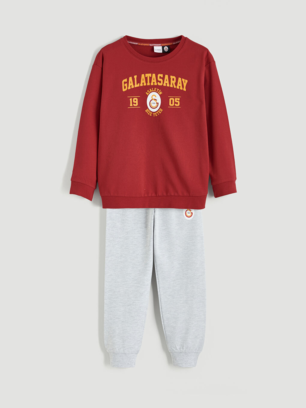 Kırmızı Bisiklet Yaka Galatasaray Baskılı Erkek Çocuk Pijama Takımı