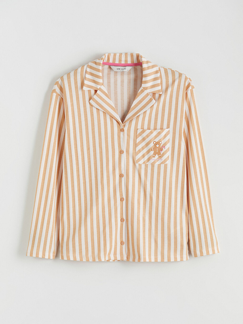 Collared Neck Striped Women's Pyjama Set-5