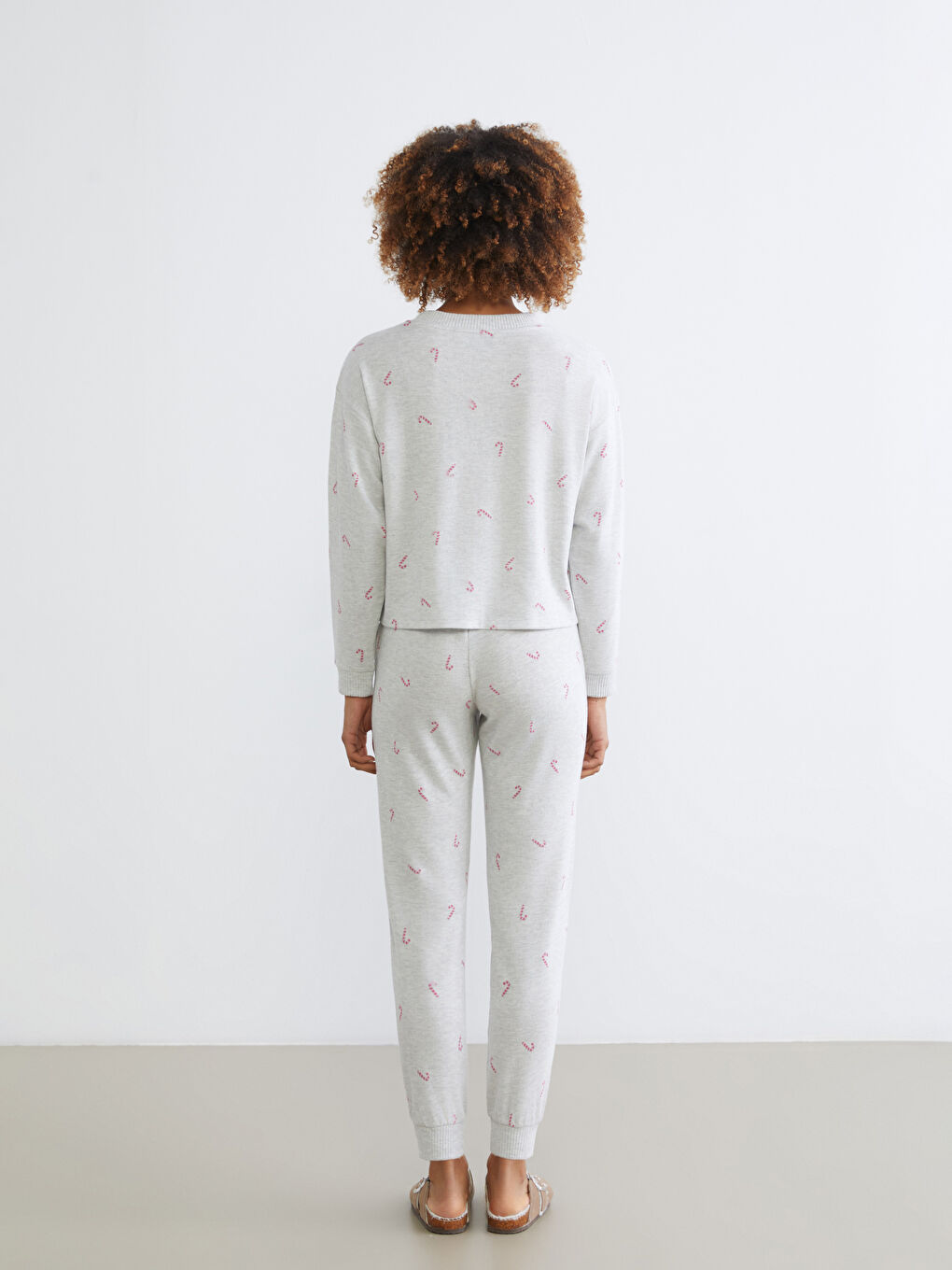 Crew Neck Patterned Women's Pyjama Set-3