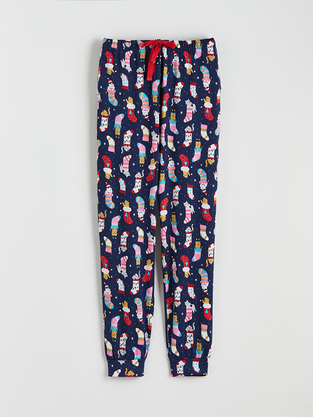 Пижамный комплект с круглым вырезом на новогоднюю тематику для женщин-6