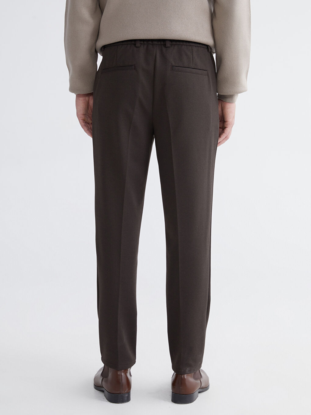 Kahverengi Standart Kalıp Erkek Pantolon-5