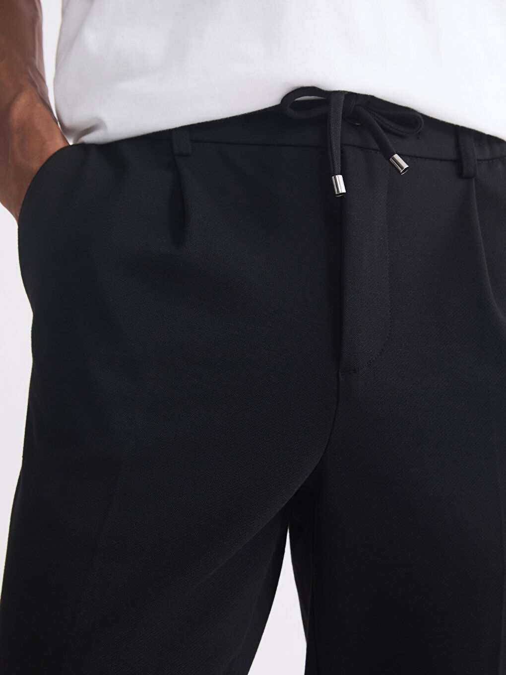 Siyah Standart Kalıp Erkek Pantolon-2
