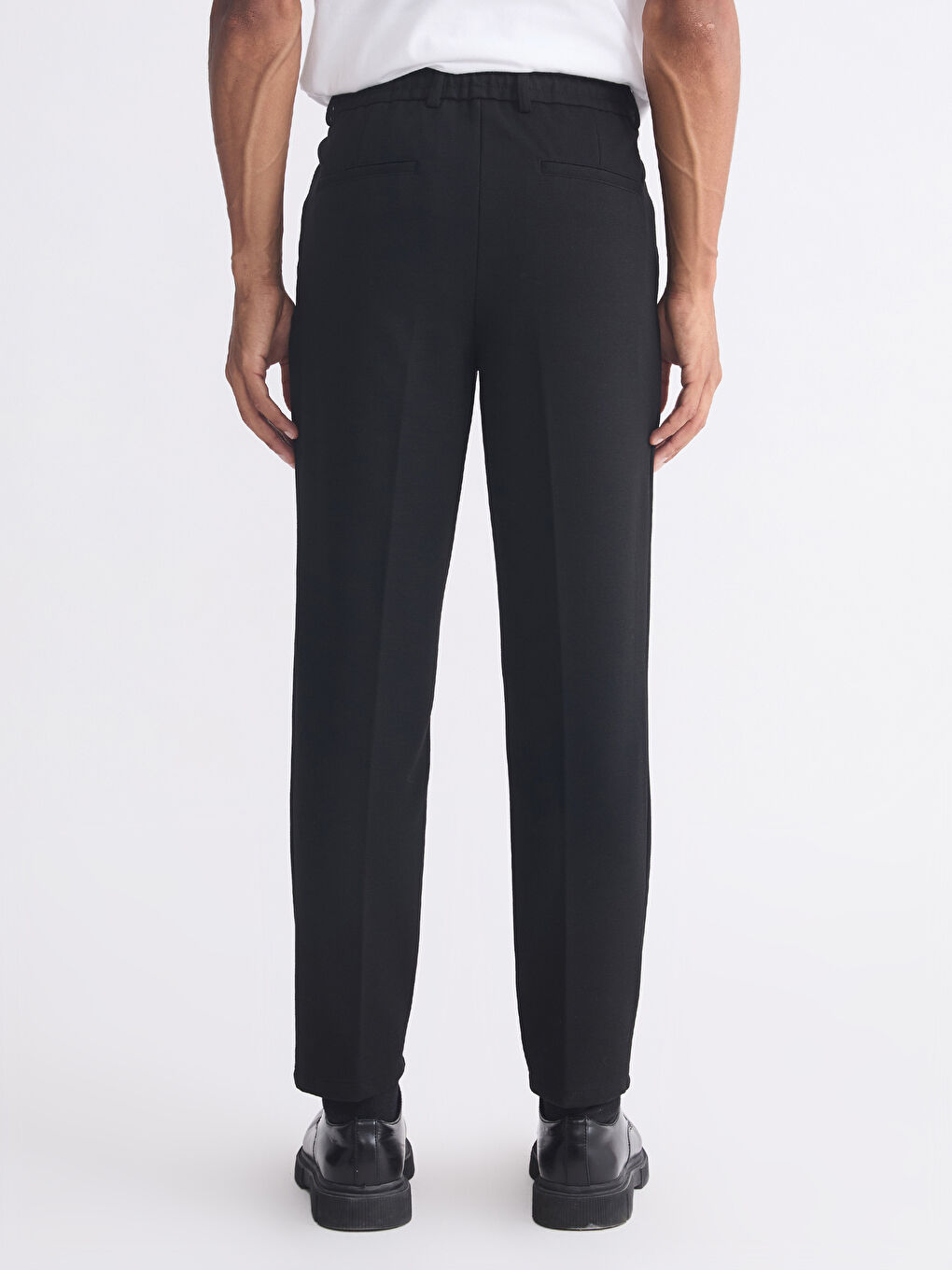 Siyah Standart Kalıp Erkek Pantolon-3