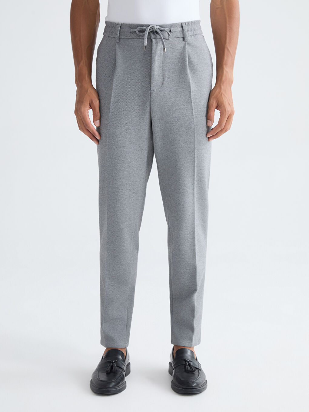 Gri Standart Kalıp Erkek Pantolon-3