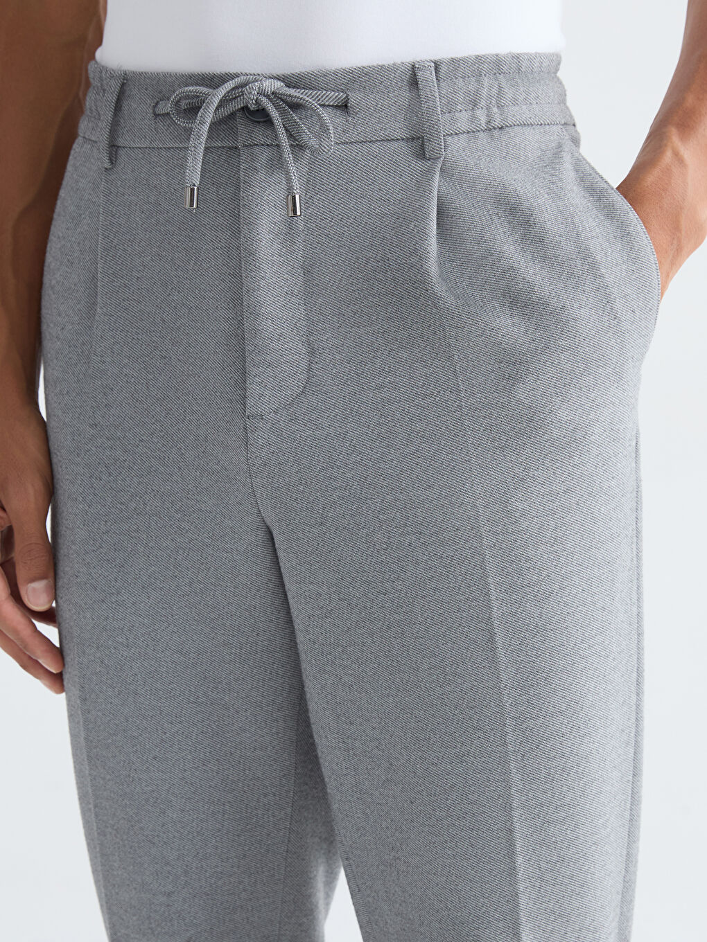 Gri Standart Kalıp Erkek Pantolon-5