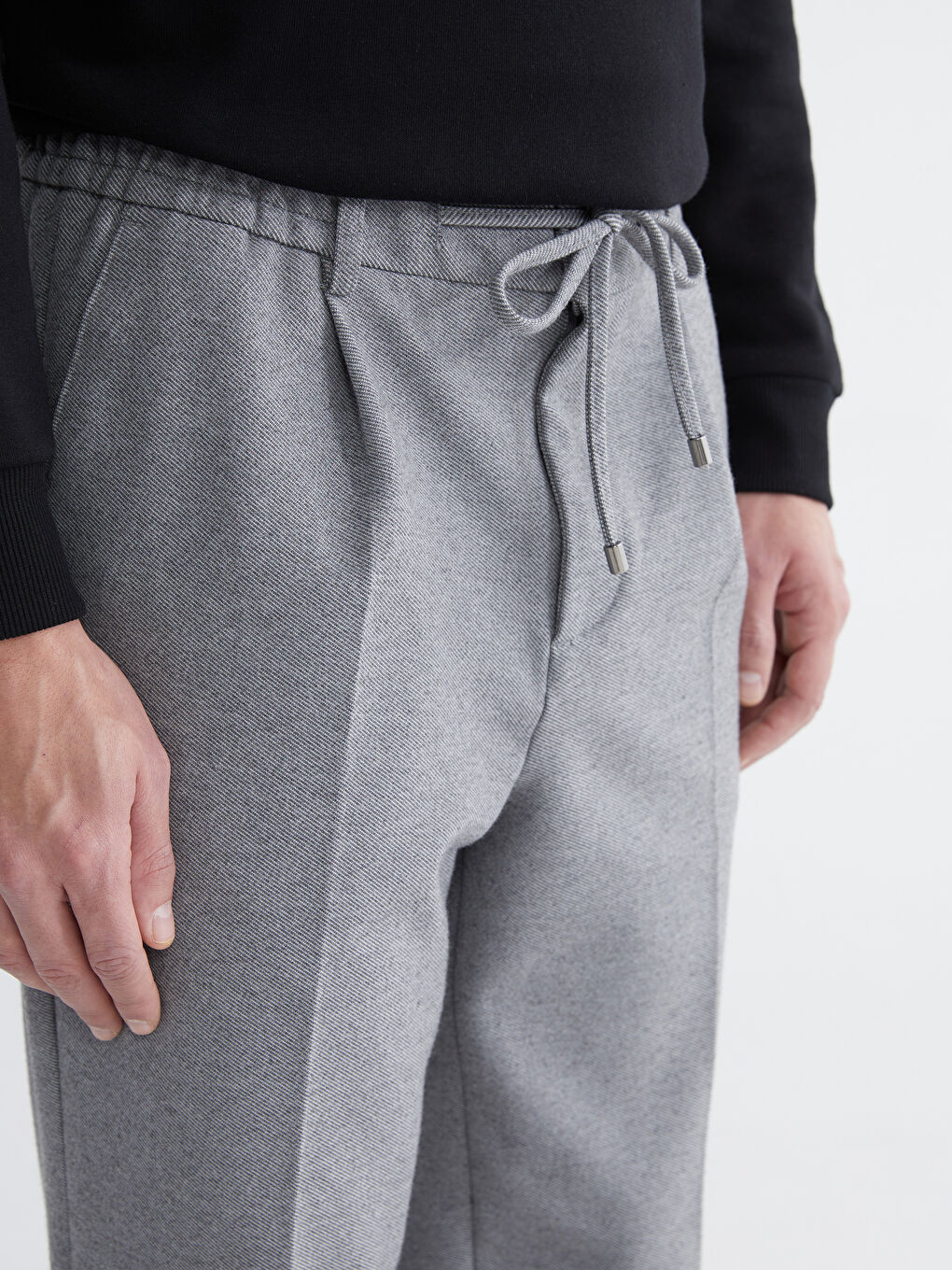 Gri Standart Kalıp Erkek Pantolon-4