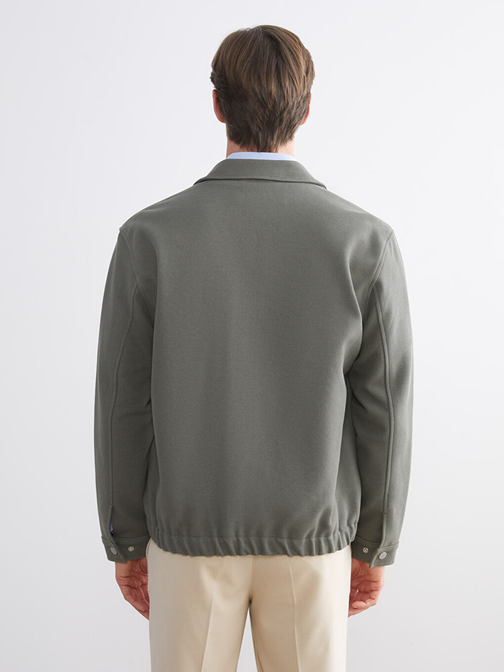 Yeşil Standart Kalıp Gömlek Yaka Erkek Mont-4