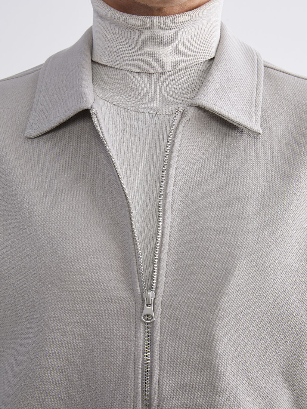 Bej Standart Kalıp Gömlek Yaka Erkek Mont-2