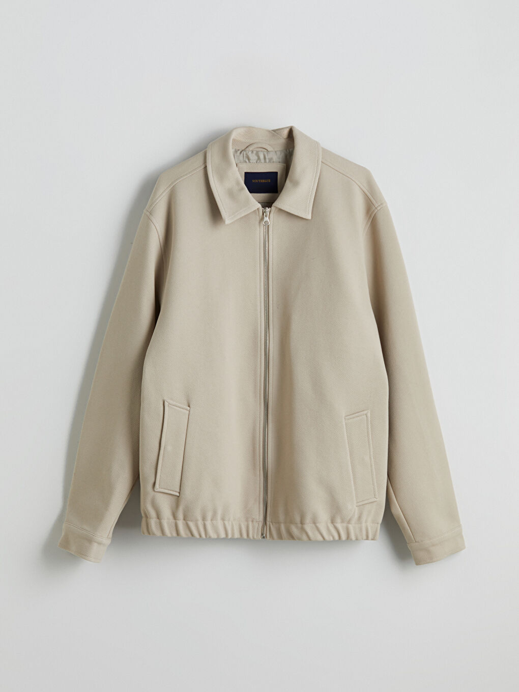 Bej Standart Kalıp Gömlek Yaka Erkek Mont-5