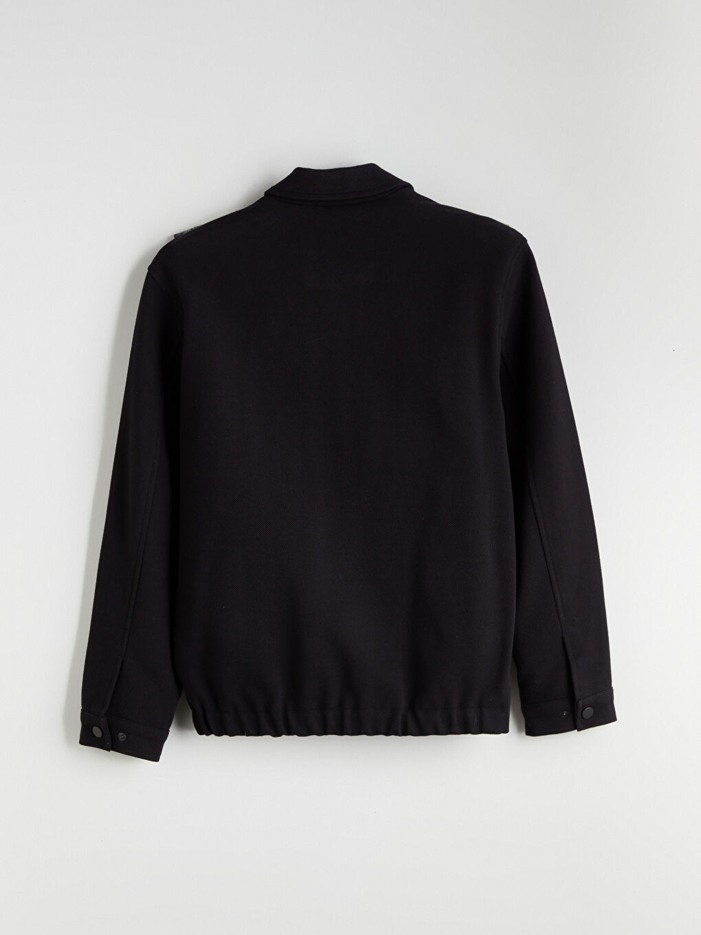 Siyah Standart Kalıp Gömlek Yaka Erkek Mont-8