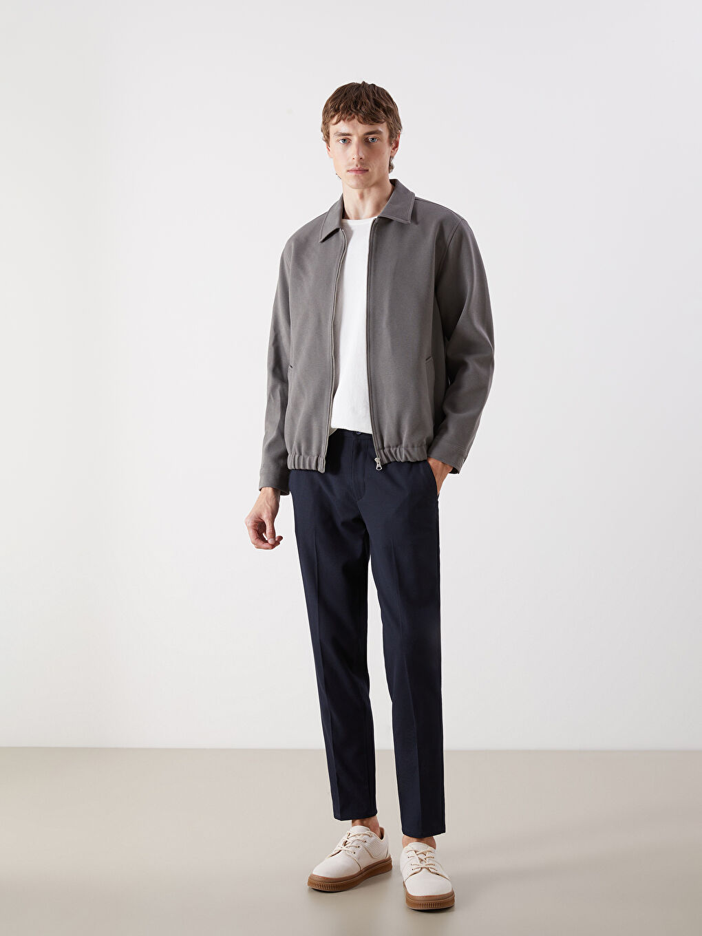 Haki Standart Kalıp Gömlek Yaka Erkek Mont-1